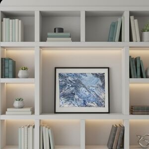 Hand Crafted Fluid Art Abstract Acrylic Dutch Pour Blue